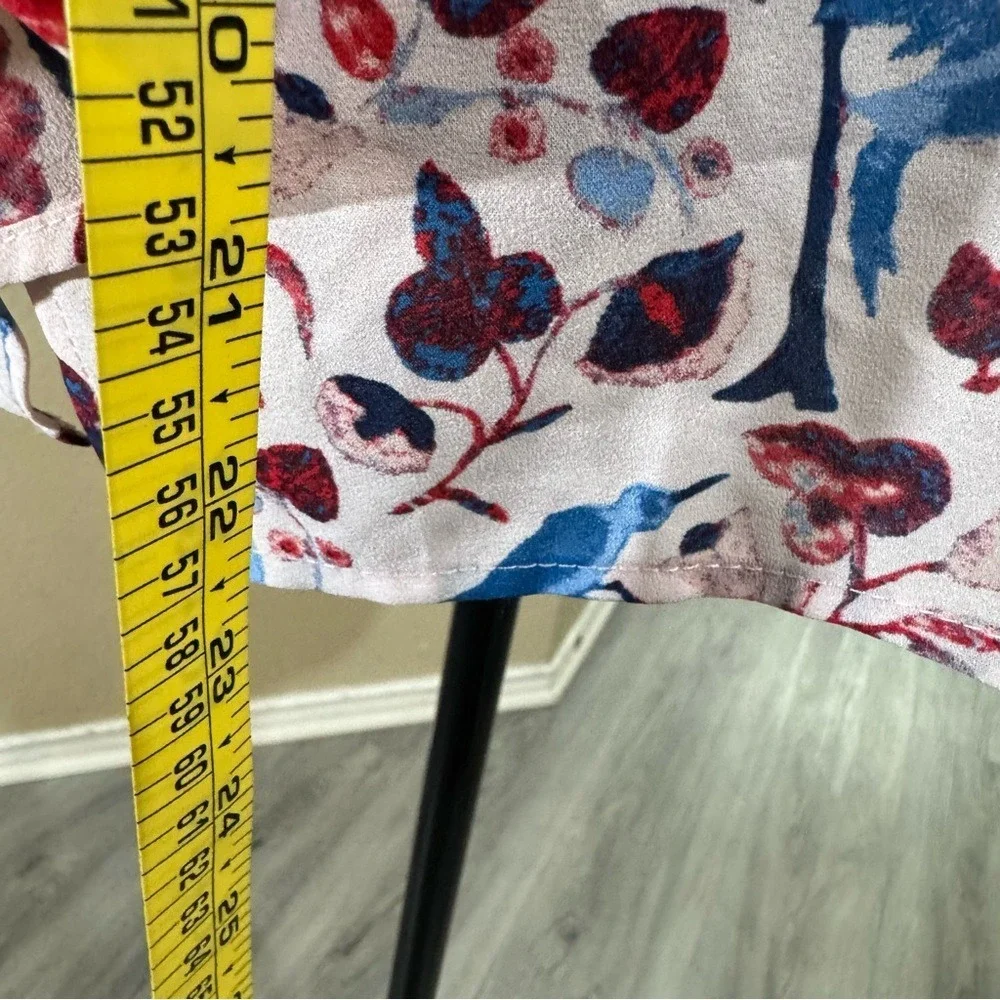Sanctuary Pink Blouse with Red & Blue Floral Bird Print - Picture 9 of 11